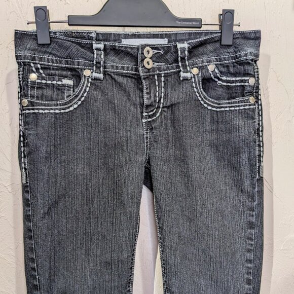 Hydraulic Jeans Womens 7 Low Rise Embellished Pocket y2k Skinny Jeans - Picture 3 of 9